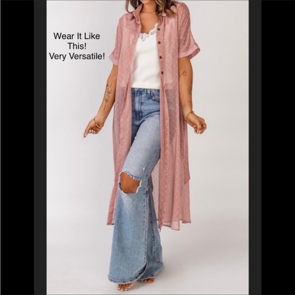 #49 White Kimono/Duster w/Bubble Sleeves - Picture 3 of 6